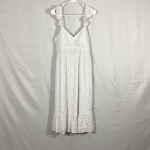 NWT Lily Rose White Eyelet Midi Dress size large